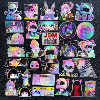 Bộ Tem Dán JDM 40 Miếng Decal Anime Phản Quang Chống Nước, Dùng Cho Xe Máy, Laptop, Tăng Cường Phong Cách