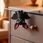 JUNYUE88US Tượng dơi đảo ngược in 3D 2 mảnh, Điêu khắc dơi Hung nhẹ bằng nhựa, Mắt xanh đáng yêu Phim hoạt hình Mini dơi đen trang trí máy tính để bàn