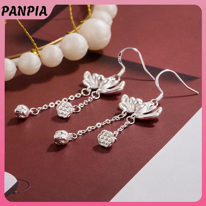 PNPIA - 1 Cặp Bông Tai Phong Cách Trung Hoa Sen Dài, Thanh Lịch, Phù Hợp Làm Quà Tặng
