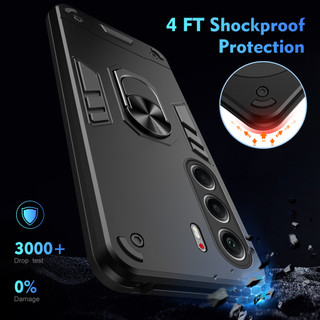 Dành Cho Tecno Camon 40 Pro 4G / 5G Ốp điện thoại Chiến Binh Thiết Kế Lưng Cứng Có Giá Đỡ Nhẫn Chống Sốc Mềm TPU Nâng Cạnh Vỏ Mỏng