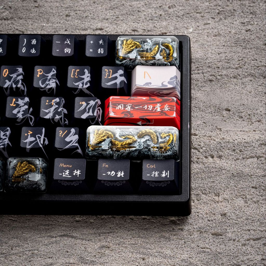 Keycap Artisan Rồng Vàng Resin Thủ Công Golden Dragon Series | KCAP - World of keycaps