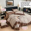 Set vỏ chăn ga chần 4 món chất liệu đũi Memminbedding Luxury viền bèo siêu xinh, siêu mềm