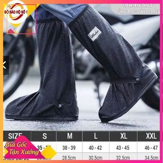 ( Size S- 2XL - BỌC GIÀY ĐEN ) Ủng ,Bọc giày đi mưa cao cổ dày dặn có khóa, chống nước, chống trơn trượt.bọc giày đi mưa