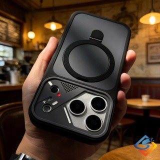 Ốp lưng ẩn giá đỡ điện thoại từ tính cho iPhone 17 Pro Max 12 13 14 15 16 Pro Max vỏ mờ cứng Pc chống sốc