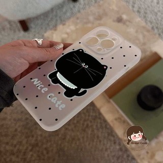 Ốp Điện Thoại Sương Mù Mèo Đen May Mắn Dễ Thương Cho Xiaomi Civi 5 4 Pro 3 2 1 1S Mix 4 2S 5G 4G Matte Dot Vỏ Mềm Chống Rơi