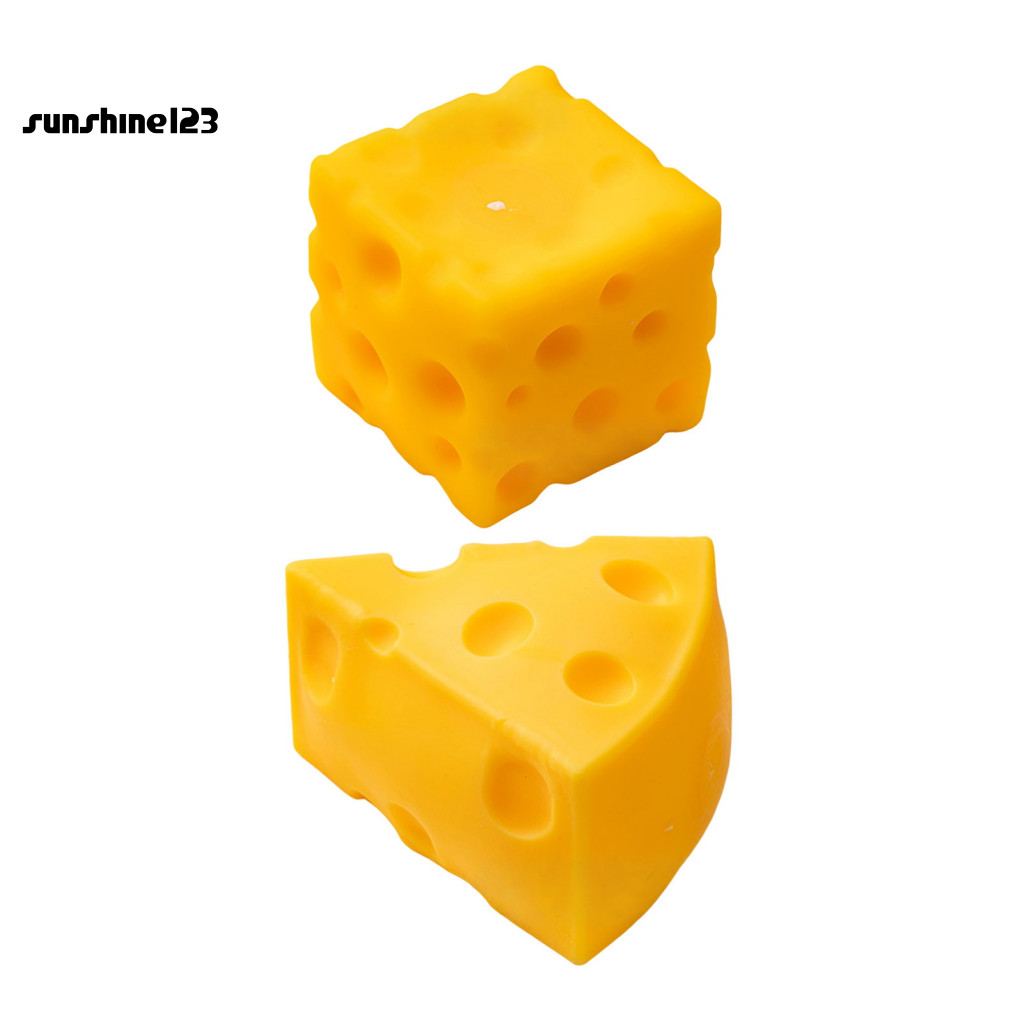 Đồ chơi bóp phô mai mô phỏng hình tam giác/vuông, giảm căng thẳng, Squishy Fidget, mềm, cầm tay cho trẻ em và người lớn