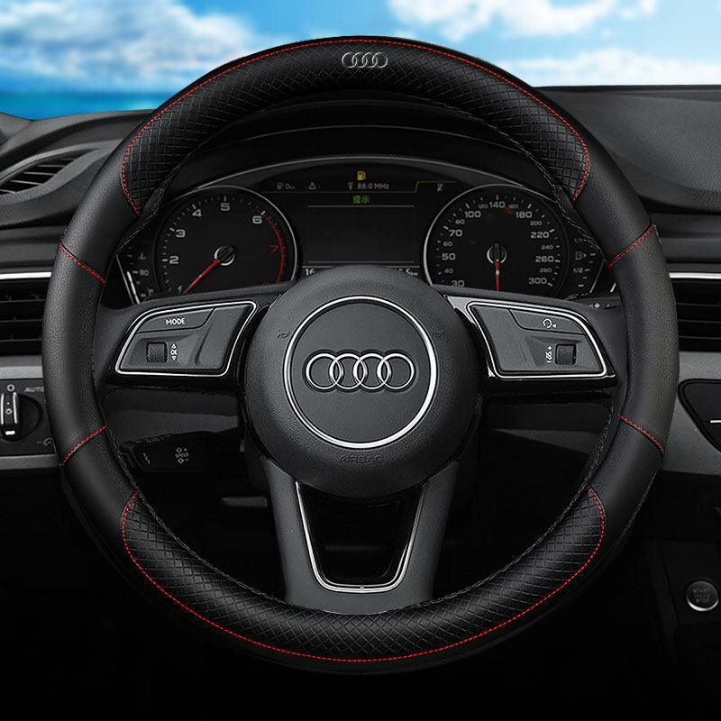 Vỏ bọc vô lăng ô tô Audi mỏng bằng da sợi nhỏ Vỏ bọc vô lăng ô tô Phụ kiện chống trượt cho A1 Q2 Q5 Q8 Q7 4L 4M Q3 8U F3 TT 8J 8S TTS 8N A3 8P 8V B6 A4 B8 B9 A6 C7