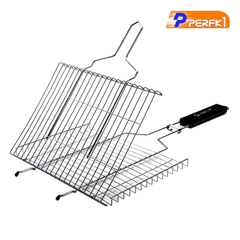 Dây Sắt Nướng Thịt Nướng Giỏ BBQ Lưới Có Tay Cầm Thịt Cá Kẹp Dụng Cụ Dã Ngoại Ngoài Trời