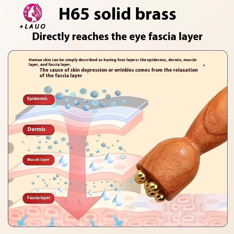 Springevenstar Brass Lotus Eye Massage Sti Facial Gua Sha Tool Dụng cụ cầm tay để thư giãn mắt và massage bấm huyệt kinh tuyến Springevenstar