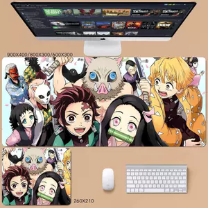 Miếng Lót Chuột Lớn Demon Slayer - Thảm Để Bàn Theo Chủ Đề Anime Series, Đế Cao Su Chống Trơn Trượt 3 Mm