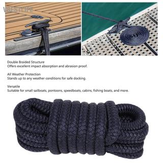 VBESTLIFE Luqeeg 2 Dây Bến Thuyền 0.37In X 15Ft Dây Nylon bện đôi Đa chức năng Cấp độ bền cao Neo đậu cho Thuyền buồm nhỏ Cầu nổi Tàu cao tốc (Màu đen)