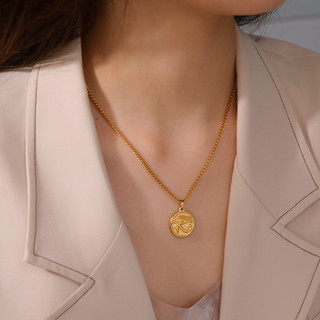 Vòng cổ thép không gỉ thiết kế Con mắt của Horus (Udjat) - Bùa hộ mệnh phong cách Ai Cập