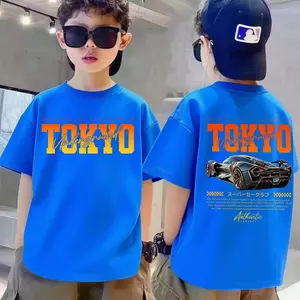 Áo thể thao in, 3-14 tuổi, thời trang, thoải mái cotton, cổ tròn, nam, phù hợp.