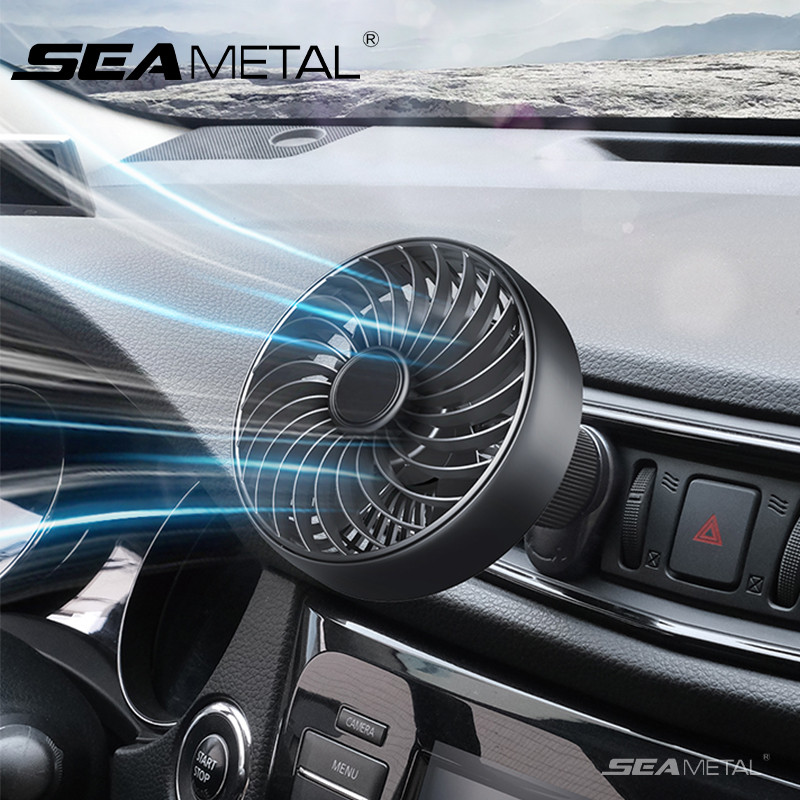 Quạt ô tô SEAMETAL xoay 360 độ quạt hút có thể điều chỉnh làm mát không khí ô tô điều hòa không khí quạt làm mát không khí
