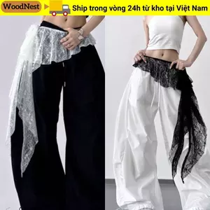 Váy Mini ren WOODNEST, váy xòe xù thêu hoa, phong cách Y2K Harajuku, lưng cao, xếp ly