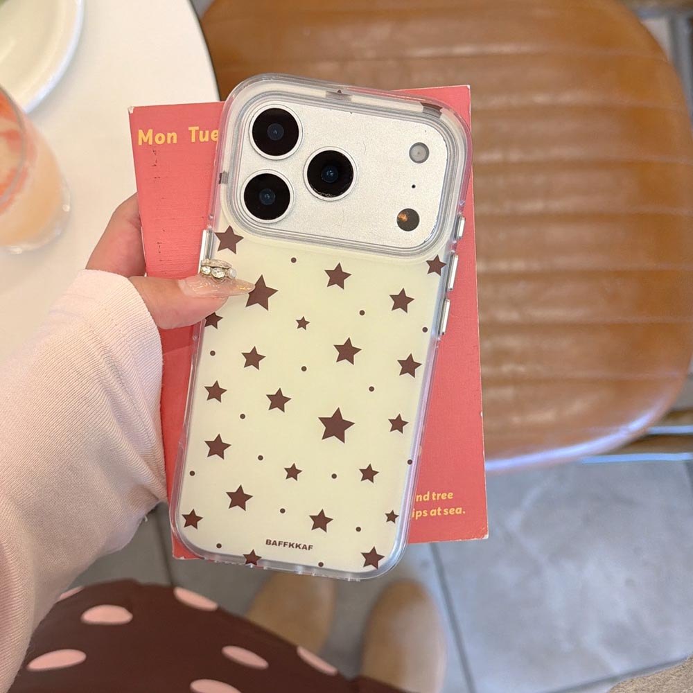 Ốp Lưng Cứng Tương Thích Với iPhone 13 14 14Pro 14ProMax 15 15Pro 15ProMax 16 16Pro 16ProMax 17 17Pro 17ProMax Ốp Họa Tiết Điểm Sóng Ngôi Sao