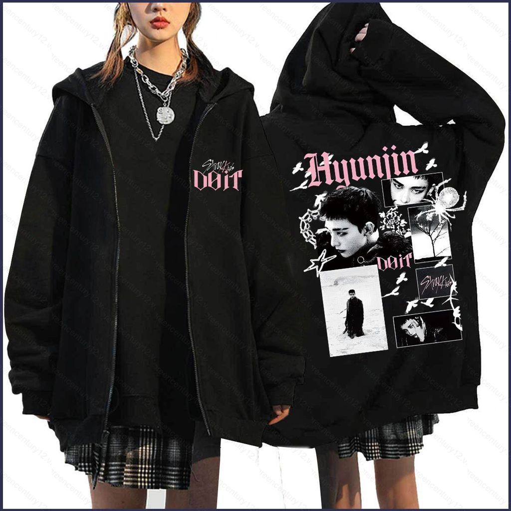 GC12 Stray Kids 2026 FELIX LEE BIẾT KPOP dây kéo Áo khoác Unisex Top GC12