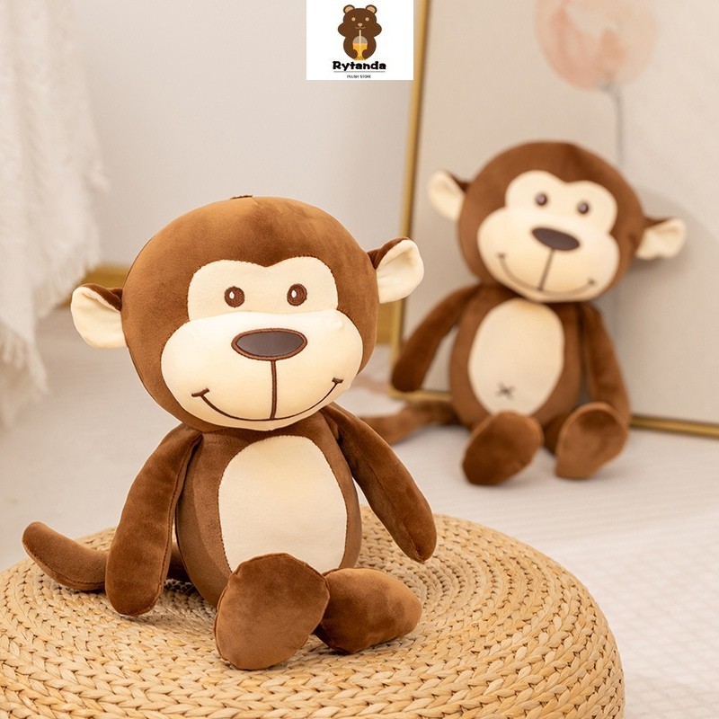 Rytanda Khỉ Dễ Thương Sang Trọng Đồ Chơi Mềm Mô Phỏng Khỉ Sang Trọng Búp Bê Gối Thú Vị Động Vật Sofa Đệm Trẻ Em Bạn Gái Trang Trí Năm Mới Quà Tặng Sinh Nhật Giáng Sinh
