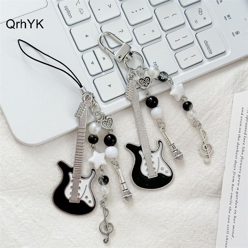 Thời Trang Nhà Máy Dễ Thương Đàn Guitar Micro Hạt Điện Thoại Di Động Dây Xích Quyến Rũ Ngọt Móc Khóa Bapa Âm Nhạc Note Mặt Dây Chuyền Túi Treo Trang Trí Cô Gái Quà Tặng QrhYK