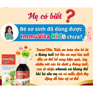 IMMUVITA KIDS – Siro Ăn Ngon Tăng Đề Kháng Cho Bé, Bổ Sung 20 Vitamin & Khoáng Chất
