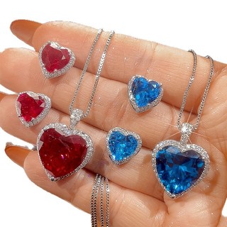 Mặt Dây Chuyền Hình Trái Tim Phong Cách Châu Âu, Nhiều Màu Đỏ, Size 15x15mm