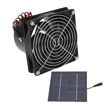 Quạt Xả Năng Lượng Mặt Trời WU 50W Quạt Thông Gió Nhỏ Bảng Điều Khiển Năng Lượng Mặt Trời Quạt Hút Không Khí Cho Chó Gà Nhà Kính Quạt Sử Dụng Ngoài Trời