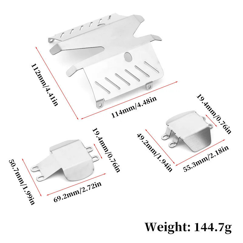 Kim Loại Thép Không Gỉ Khung Xe Giáp Bảo Vệ Bảo Vệ Tấm Trượt Cho Tamiya CC-02 CC02 1 / 10 RC Xe Nâng Cấp Phần