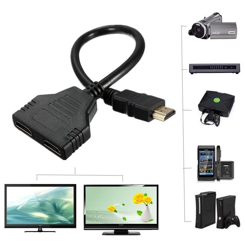 【COD】Đầu chia HDMI 1 thành 2 cổng xuất, hỗ trợ độ phân giải cao, lý tưởng cho văn phòng, lớp học hoặc giải trí gia đình.