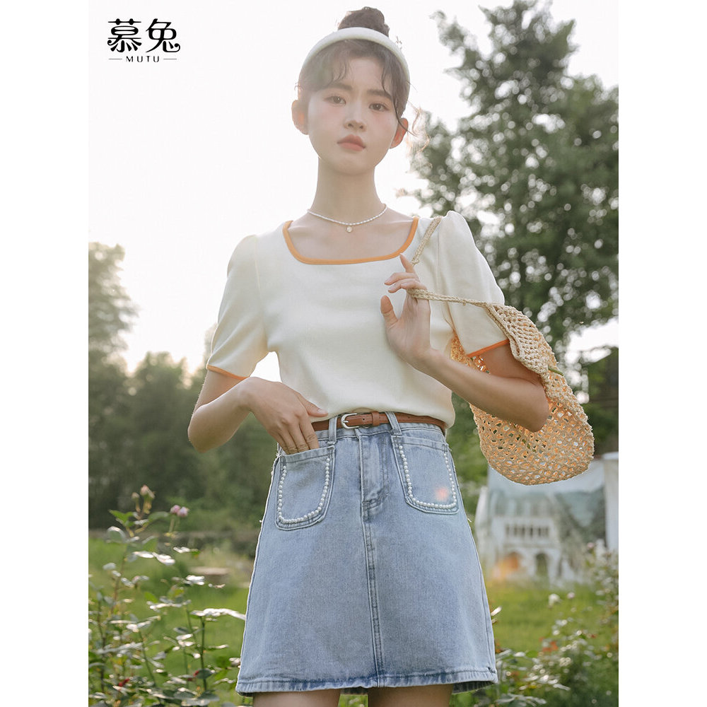 Mutu Áo Sơ Mi Phong Cách Pháp Cổ Vuông Cho Nữ - Mùa Hè Trend