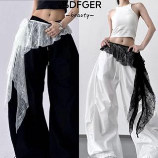 Váy mini ren thêu hoa phong cách Y2K, chất liệu ren xù, thích hợp dạo phố