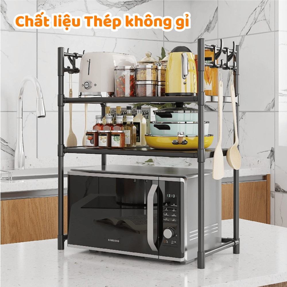 Kệ Nhà Bếp Đa Năng Nhiều Tầng DINO– Giá Để Gia Vị, Xoong Nồi Chịu Lực, Kệ Bếp Tiết Kiệm Không Gian