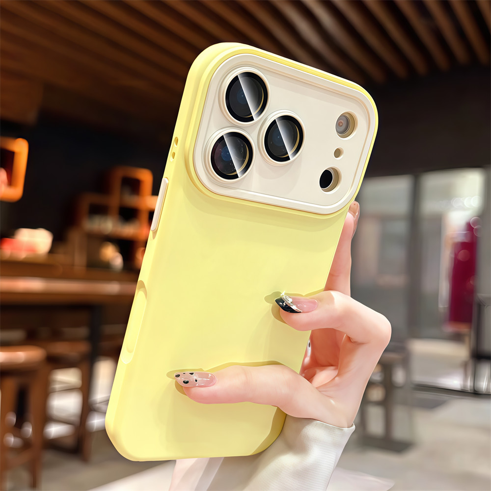 Ốp Điện Thoại Màu Đơn Giản Cho iPhone 17 Pro Max 13 14 15 16 Pro Max Ống Kính Bảo Vệ Camera Chống Sốc Vỏ Mềm Vỏ Bảo Vệ Điện Thoại