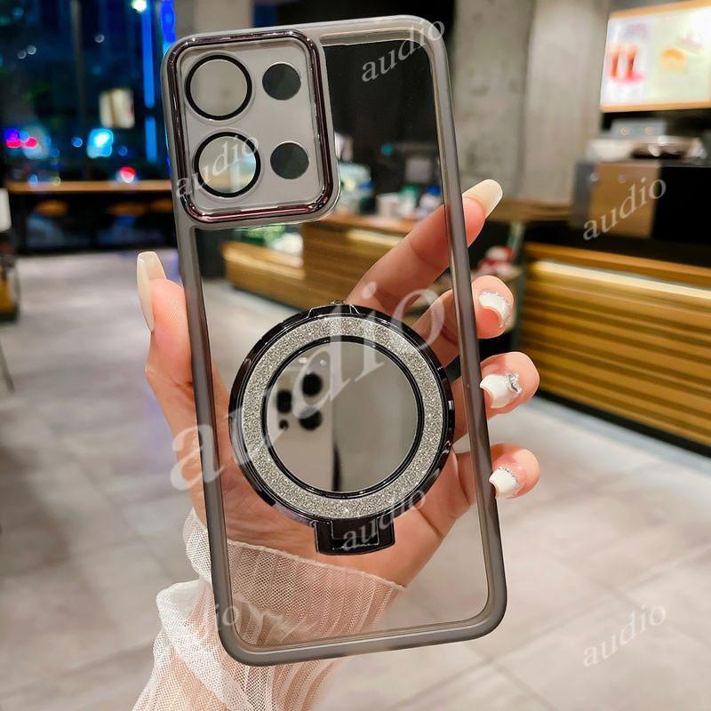 POCO X8 Pro Max 5G Gương lấp lánh Bling Giá đỡ từ tính Vỏ điện thoại cho Poco X8 Pro Max PocoX8Pro Max 5G 2026 Phim bảo vệ toàn bộ Camera Vỏ trong suốt có giá đỡ vòng đeo tay