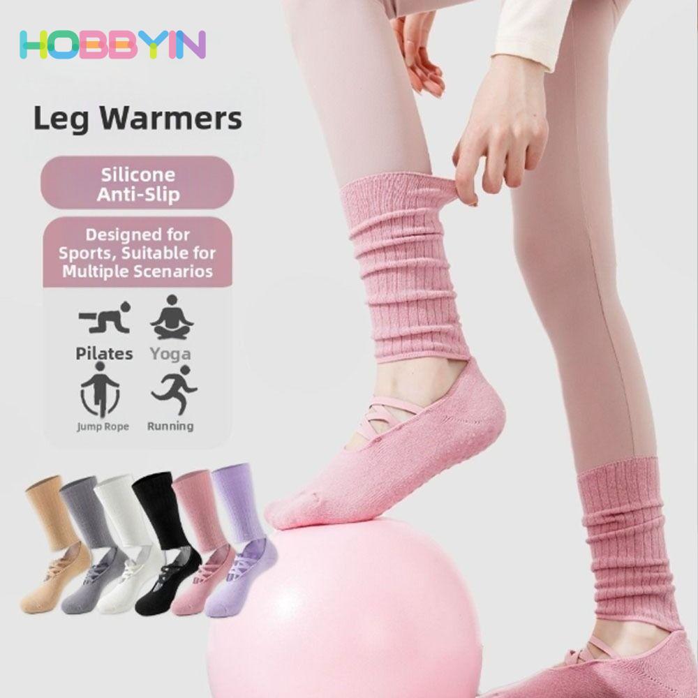 Tất Pilates HOBBYIN, Tất tập Yoga thấm mồ hôi đường phố Harajuku, Tất ống giữa Cotton chống trượt thông thường
