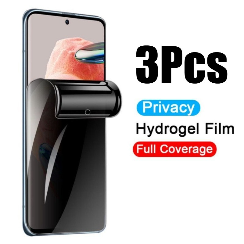 3 Miếng Dán Bảo Vệ Màn Hình HD Mềm Cho Poco X5 X6 X7 X8 Pro Max Chống Gián Điệp Riêng Tư Chống Ánh Sáng Xanh Hydrogel Phim Mờ