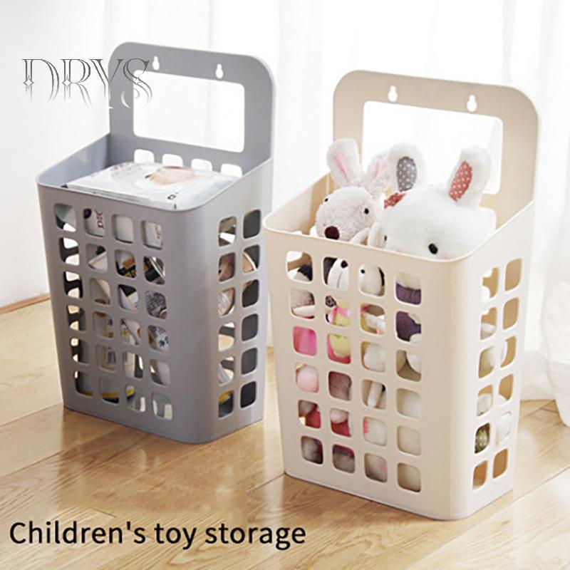 (TFT) Treo Giỏ Giặt Bẩn Giỏ Chứa Đồ Giá Đỡ Người Tổ Chức Nắp Thùng Treo Tường Lỗ Thoát Nước Phòng Ngủ Trẻ Em Phòng Khách MỚI