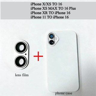 Ốp điện thoại TPU màu trơn mờ cạnh thẳng cho iPhone XR 11 XS Max Thay đổi ngay lập tức thành 16 / 16Plus