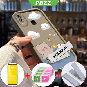 Với Vỏ Phim Mềm 9D Cho VIVO Y11 Vỏ Điện Thoại Vỏ Mềm Chống Sốc Thiết Kế Mới Thẩm Mỹ Hoạt Hình Gấu Thỏ Có Giá Đỡ JMCBXX01