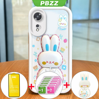 Ốp Lưng Cho OPPO Reno 8t 4g a78 a17 a17k A58 a98 5G A58 a18 a38 A78 a60 4G Vỏ Điện Thoại Vỏ Mềm Chống Sốc Thiết Kế Mới Thỏ Thẩm Mỹ Có Giá Đỡ Và Phim Mềm JTMCETZJ01