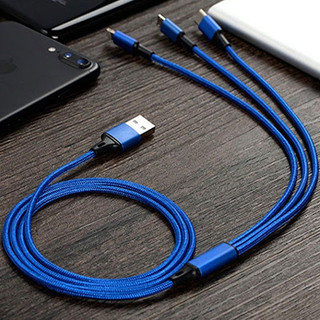 Cáp sạc 3 đầu bọc dù 3 trong 1 đa năng nhiều màu sắc / dài 1.2m . Dùng cho nhiều dòng điện thoại  - Hàng sẵn kho