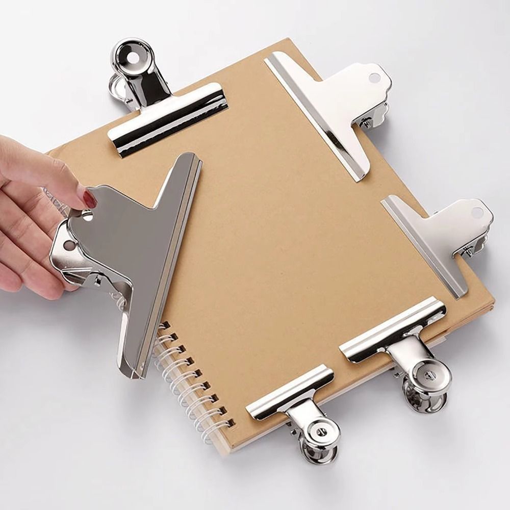 Kẹp giấy WANYEDI, kẹp kim loại đa kích thước bằng thép không gỉ, kẹp hóa đơn vé tròn/phẳng/đầu núi cho văn phòng tại nhà trường học