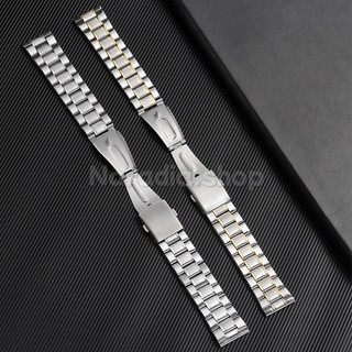 Dây đeo đồng hồ 3 hạt bằng thép không gỉ 12-24mm cho doanh nghiệp Dây đeo đồng hồ bền bỉ Báo chí đôi Khóa gấp phẳng Đồng hồ cổ tay để thay thế