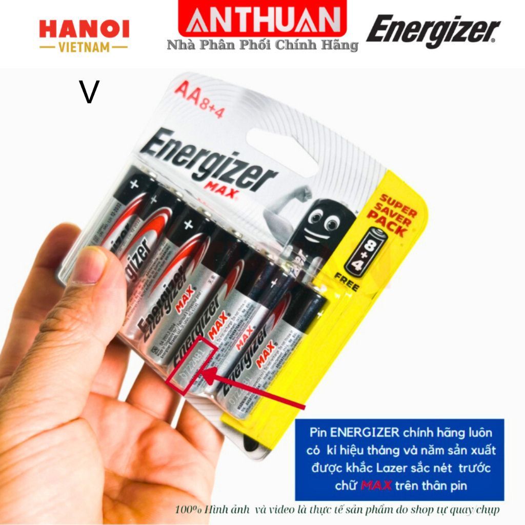 [Vỉ 12 viên] Pin Alkaline Energizer AA / AAA Tiểu, Đũa Pin Kiềm LR6 LR03 E91 E92 Chính Hãng Siêu Bền