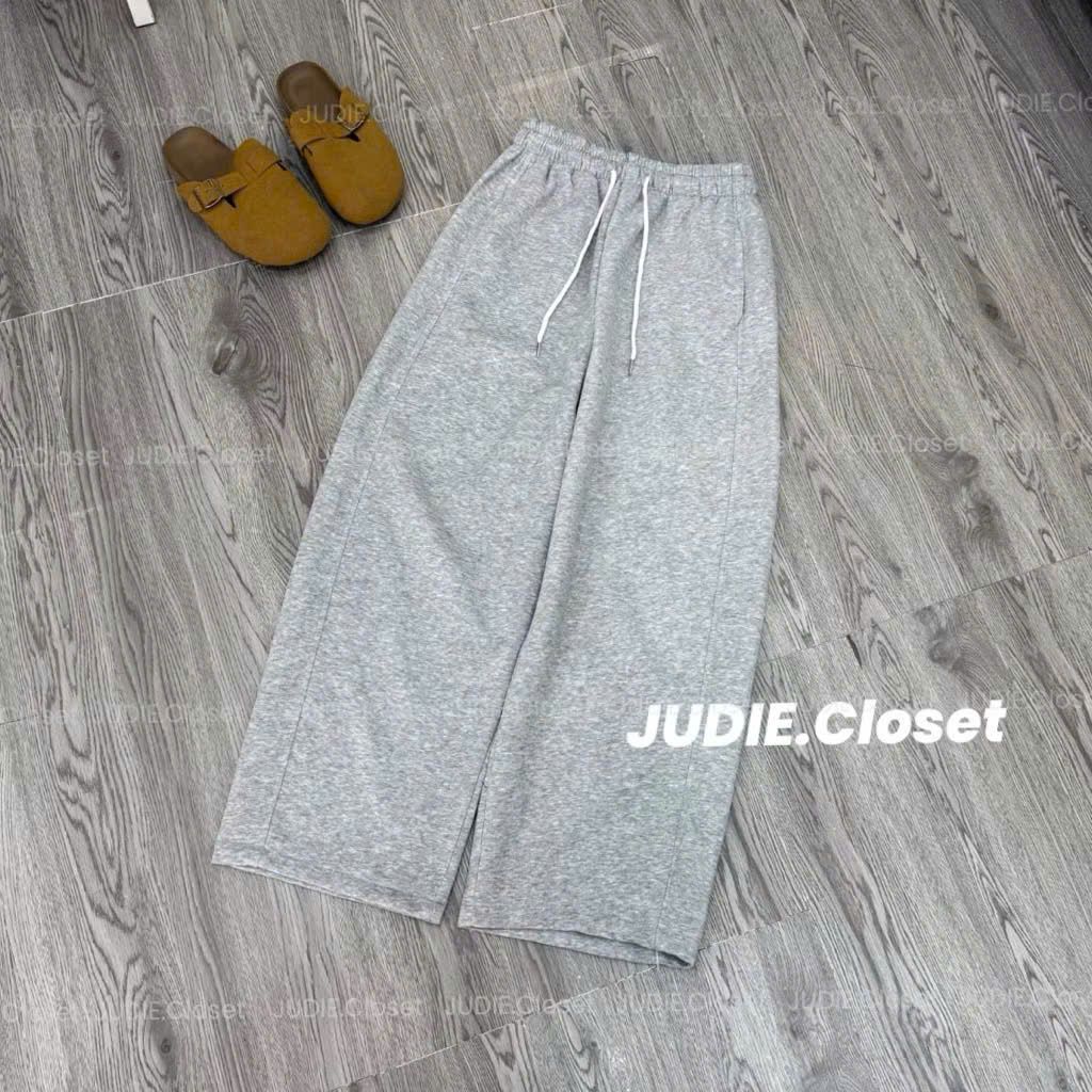 Sét Bộ quần rộng da cá dài xám tiêu in ngựa  + Áo croptop Chữ kí in nguuc-thoitangthubio