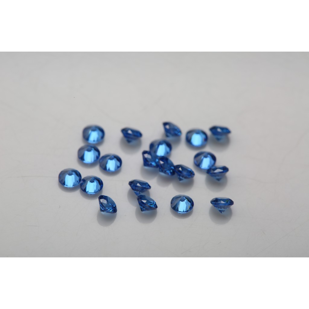 200 Cắt đá CZ Xanh Tròn 1.0mm ~ 3.0mm cho DIY Trang Sức