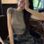 LUImo Mùa Hè Gợi Cảm Baless Ren-up Áo Thun Nữ Màu Trơn Tròn Ne Slim Crop Top SBS