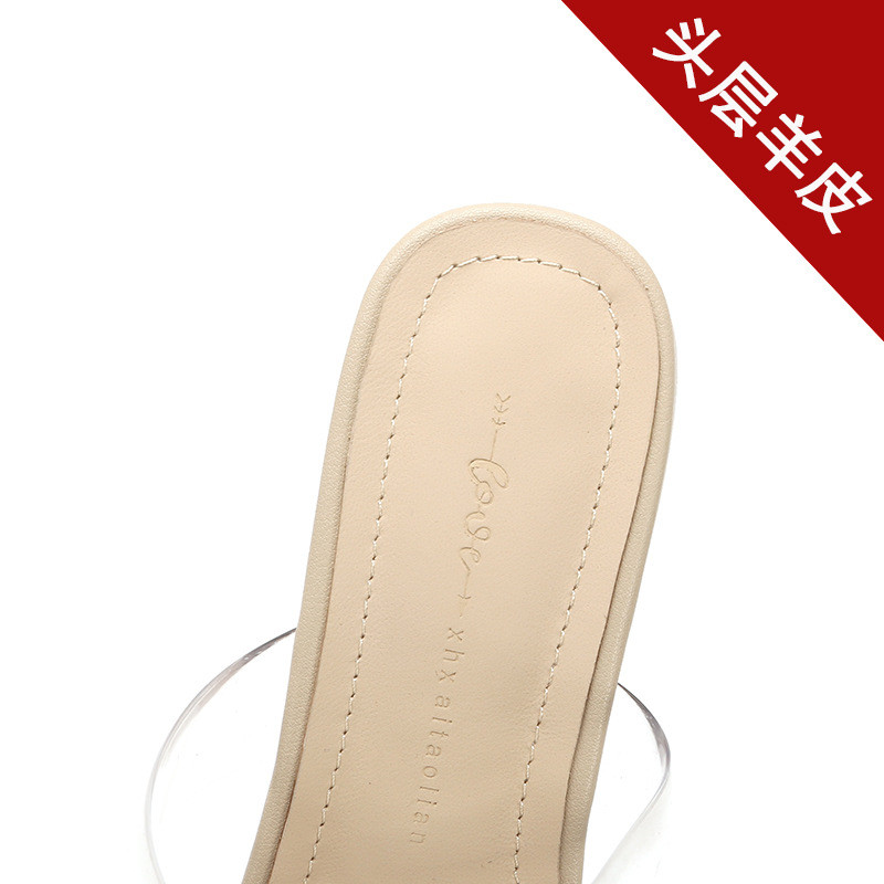 Size Lớn 34-43 Dép Trong Suốt Nữ Da Cừu Dây Đeo Phẳng Mở Ngón Chân Dày Mùa Hè Cổ Tích Phong Cách Chân Rộng Béo Chân Thoải Mái 4DH8