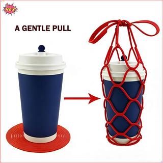 Túi tote silicon có thể giặt được N & X Túi đựng nước có thể tái sử dụng Túi tote cốc Thảm uống cà phê Trà sữa Túi đựng trà Giỏ lưới cho người tổ chức dã ngoại.