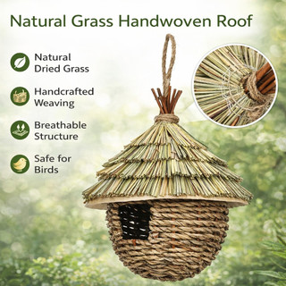 Nhà Chim Ruồi Dệt Tự Nhiên Nhà Chim Treo Tổ Cho Sân Vườn Trang Trí Ngoài Trời