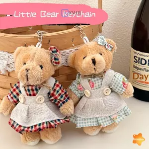 Móc khóa gấu hoạt hình dễ thương Kawaii Gấu nhỏ Đồ chơi búp bê sang trọng treo Túi trang trí Trang trí Cặp đôi Mặt dây chuyền Phụ kiện Quà tặng mới
